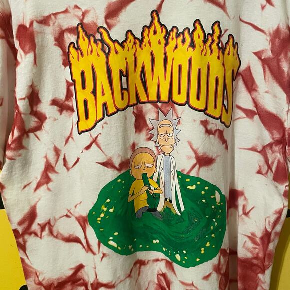 Backwoods Rick & Morty Tie-Dye Tee • Large Handmade Streetwear - Picture 2 of 4